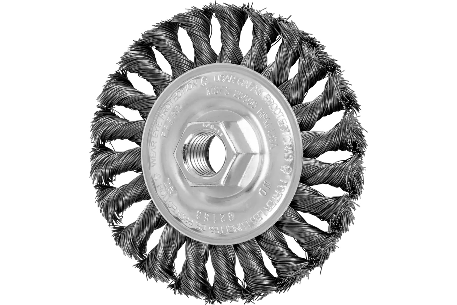 Picture of Pferd Standard Twist Knot Wire Wheel Brush 4" Dia. .014 Cs 5/8-11" Thread Retail